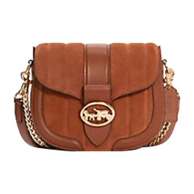 COACH Georgie Замша Кожа Dionysus Подмышечный Седло Сумка Сумка через плечо Маленькая Женская Карамельно-коричневый