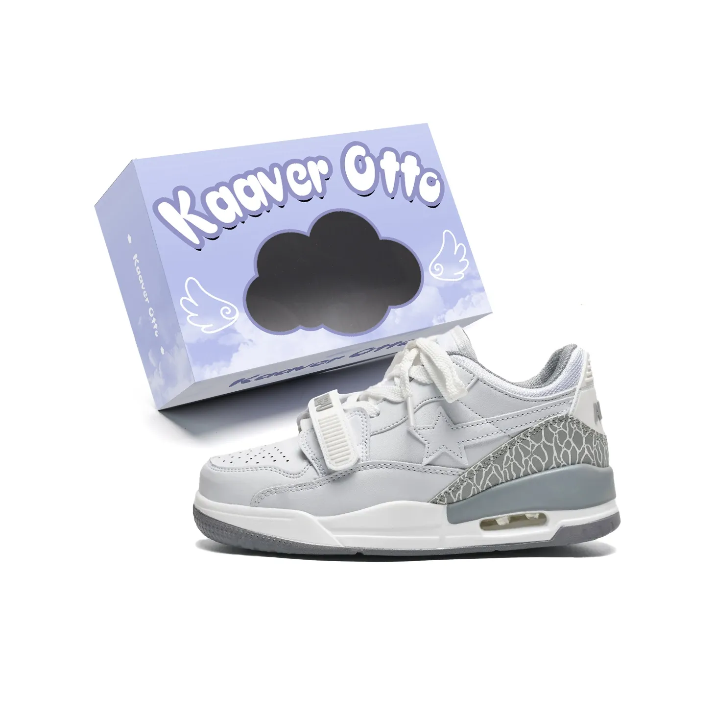 KAAVER OTTO Wear-resistant And Lightweight Mid-Top Skateboard Shoes Unisex Box