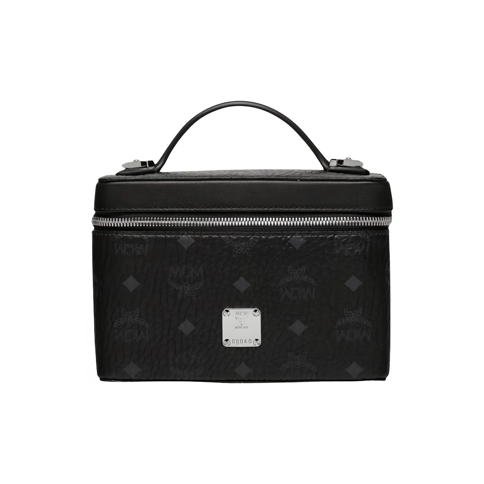 MCM Leather Crossbody Makeup Bag, Box Bag, One Shoulder Handbag Women's Black