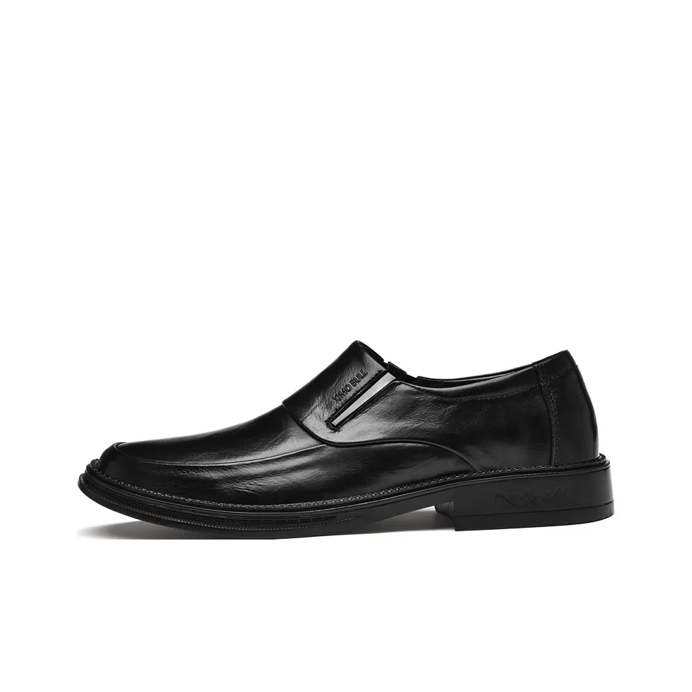 XIMO BULL Casual Leather Shoes Men's Low Top Black/Brown