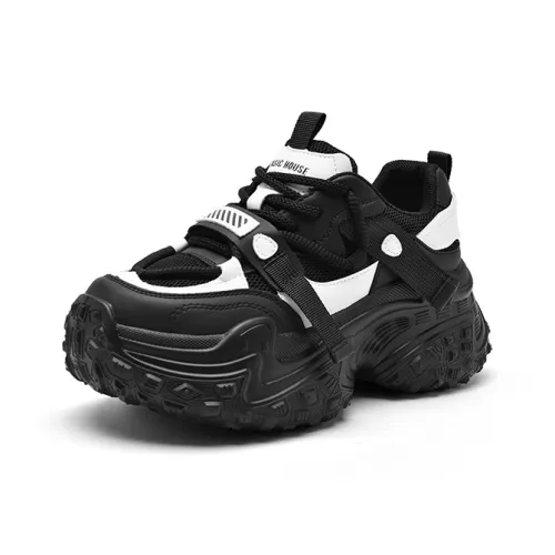 BASIC HOUSE Толстоподошвенные кроссовки Low Top Белый Черный Женские