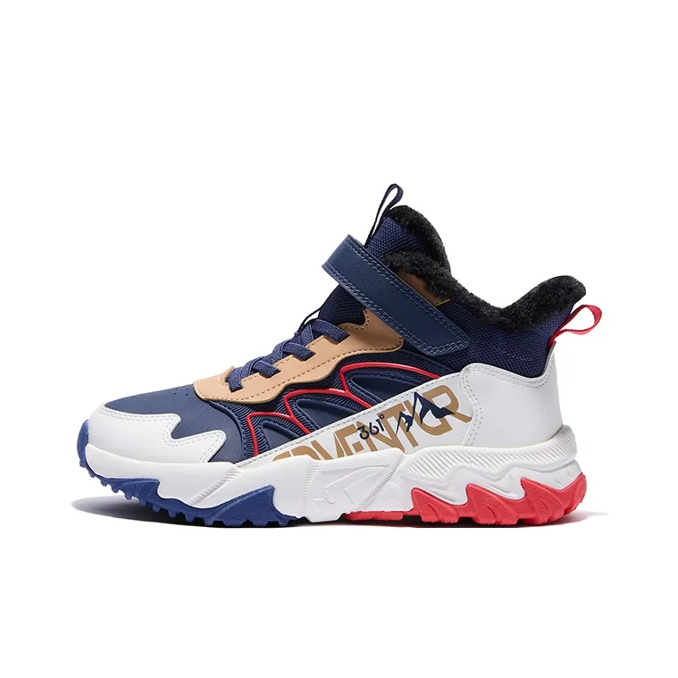 361°KIDS Противоскользящий Амортизация Устойчивый к истиранию Термический MID Топ KIDS Lifestyle Shoes Сине-белый Подростки