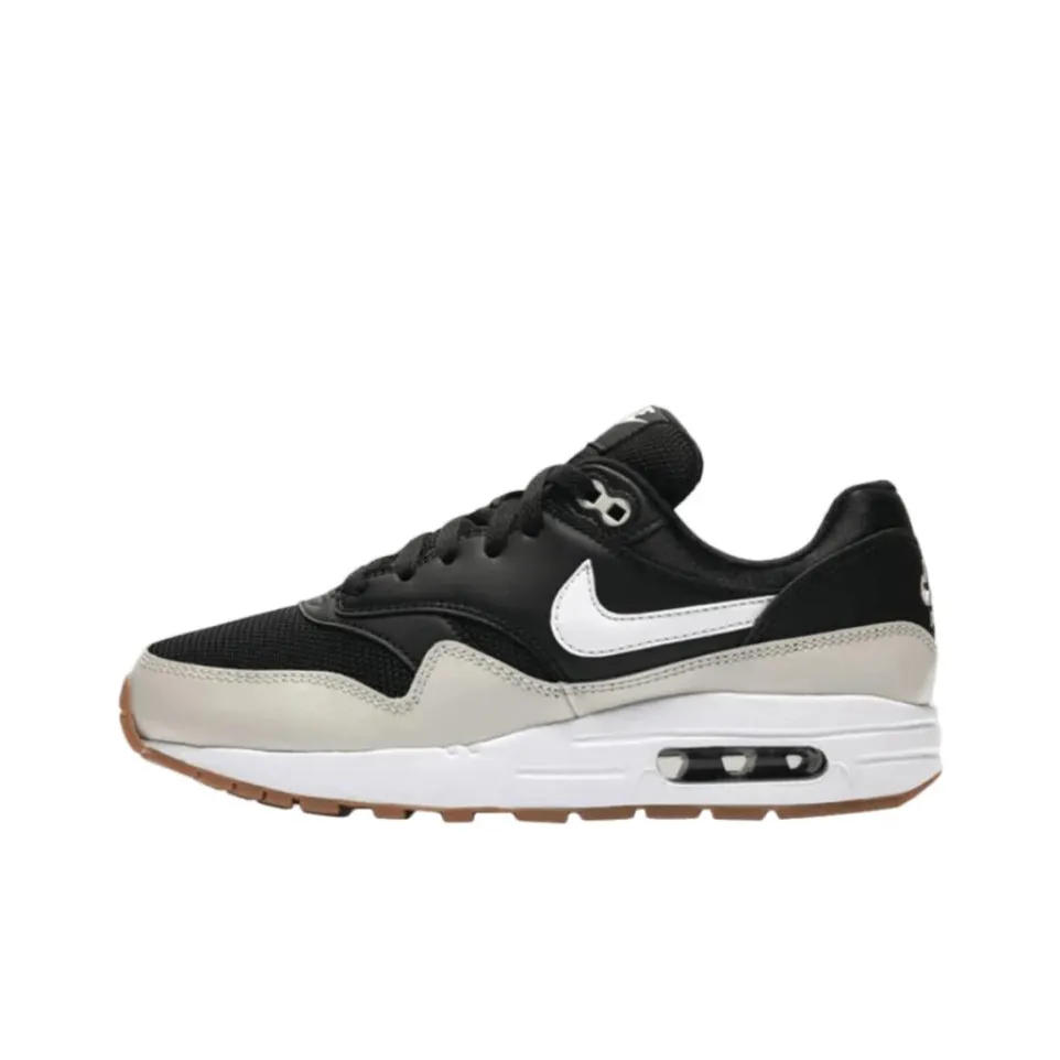 Nike Air Max 1 Low Top Kids' Running Shoes Black White Teenagers