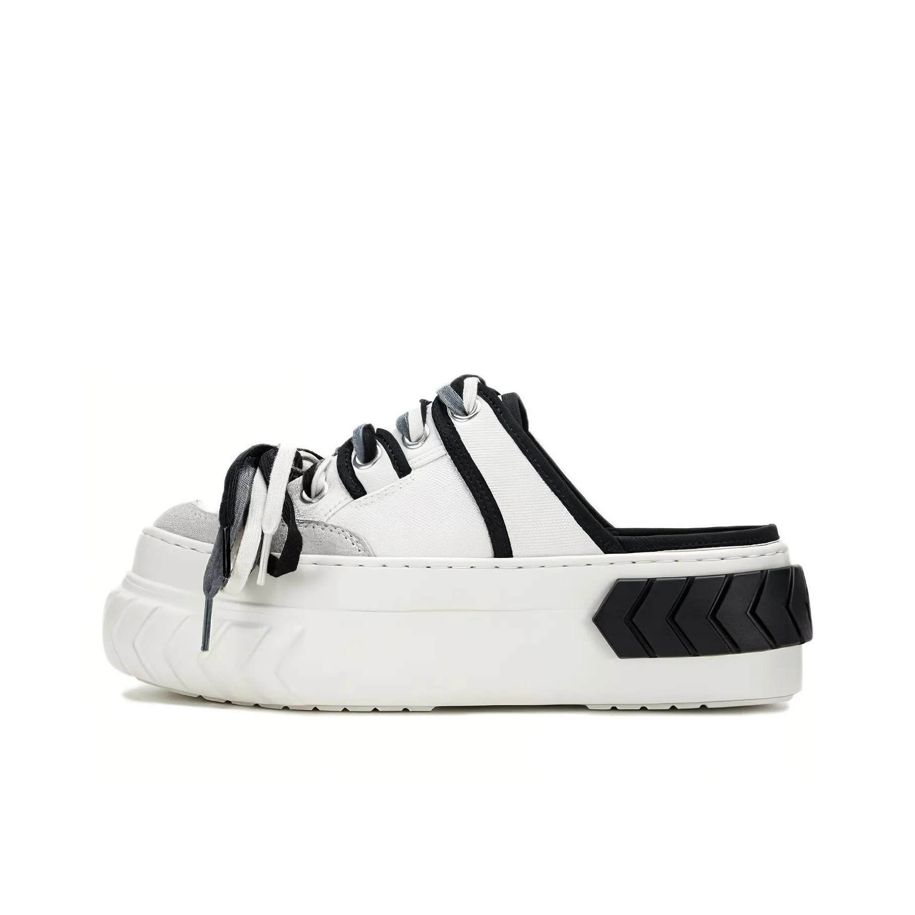 both Tyres Lace-up Flatform Mules