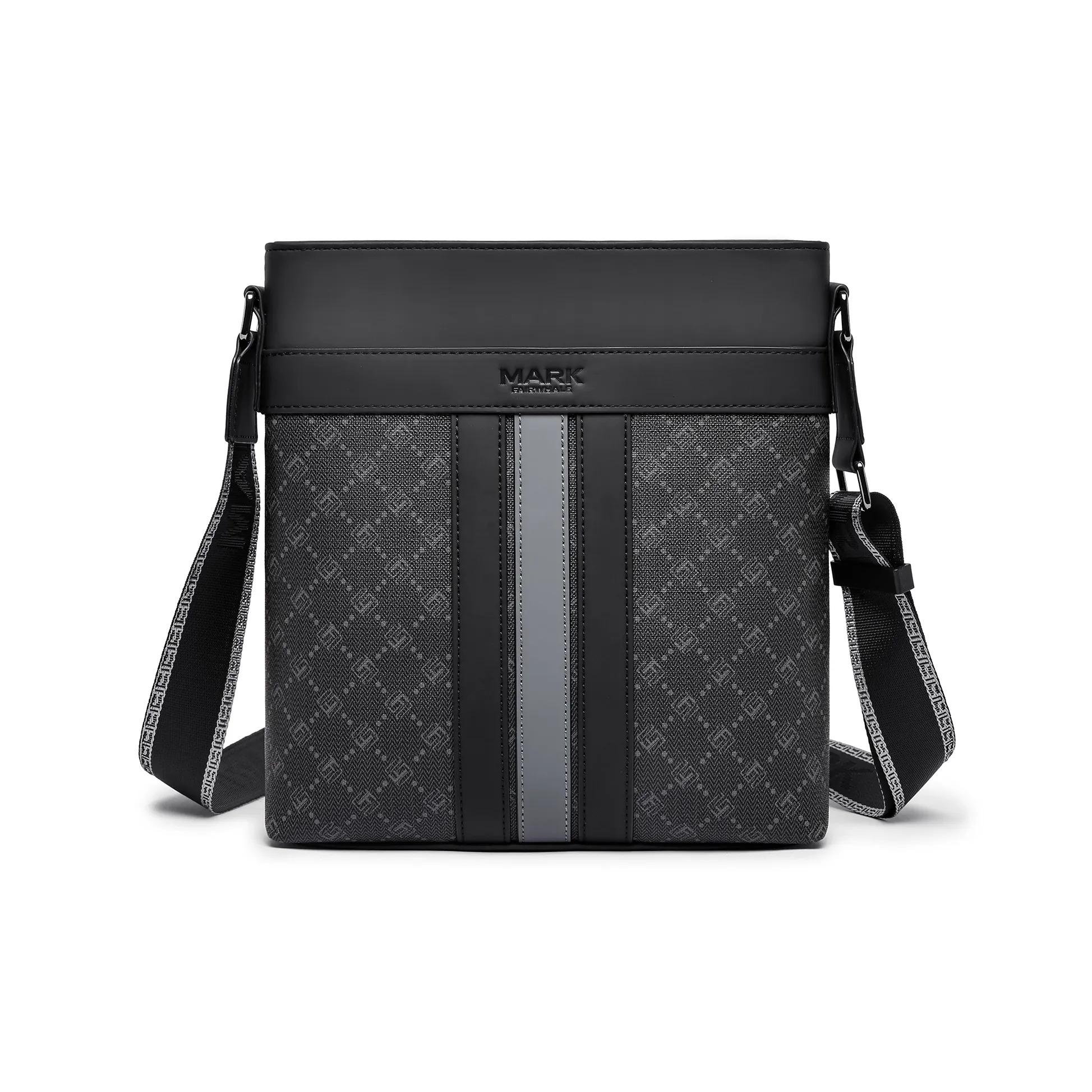 FAIRWHALE Сумка через плечо из ПВХ Почтовая сумка Стандартная Мужская Свинцовый Кофейный Элегантный Черный