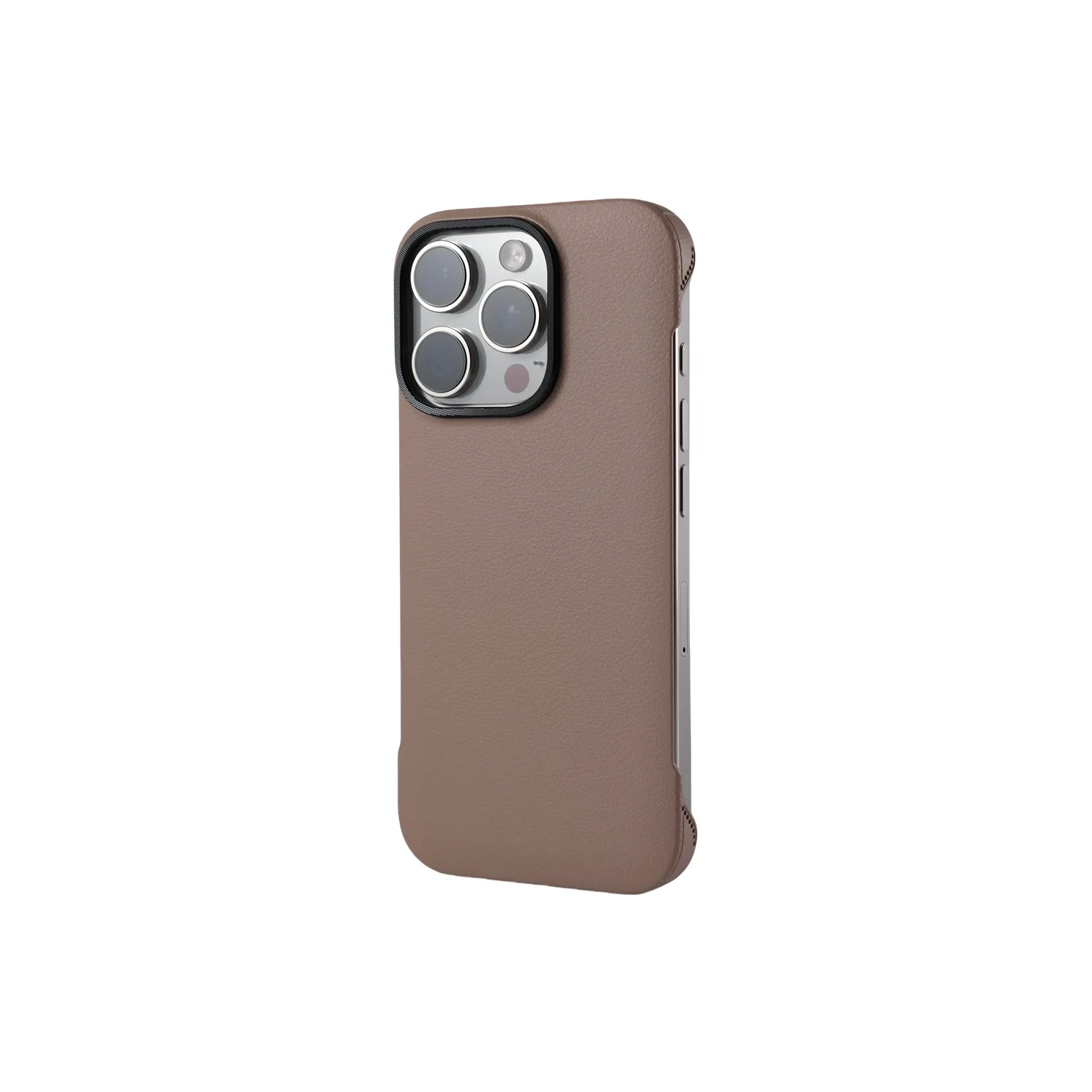 DEPA PC Material Frameless Litchi Grain Phone Cases Compatible With Apple 16 Pro Max/iPhone 15 Pro/14/13/12