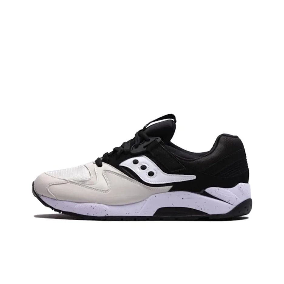Saucony Grid 9000 Противоскользящие Устойчивые к истиранию Низкий Топ Беговые кроссовки Мужские Белый Черный