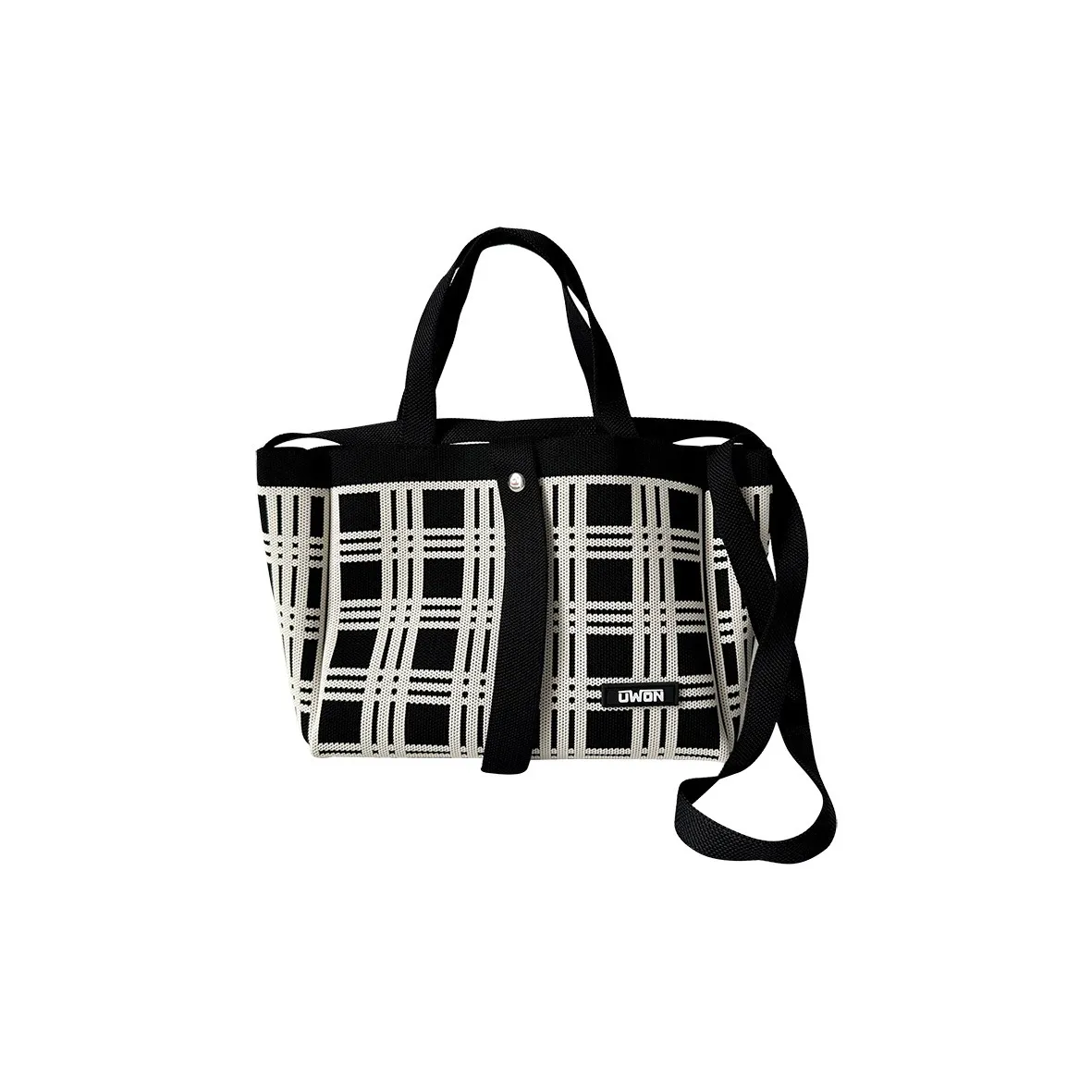 ALOENEY Трикотажная ткань Сумка через плечо Сумка Женская Черная