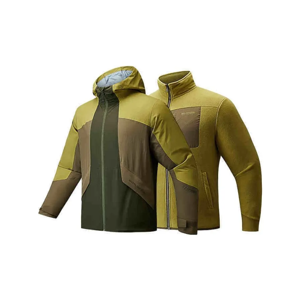 Anta Outdoor Collection Новый зернистый зеленый Jujube Paste Коричневый Мужской Ветровки