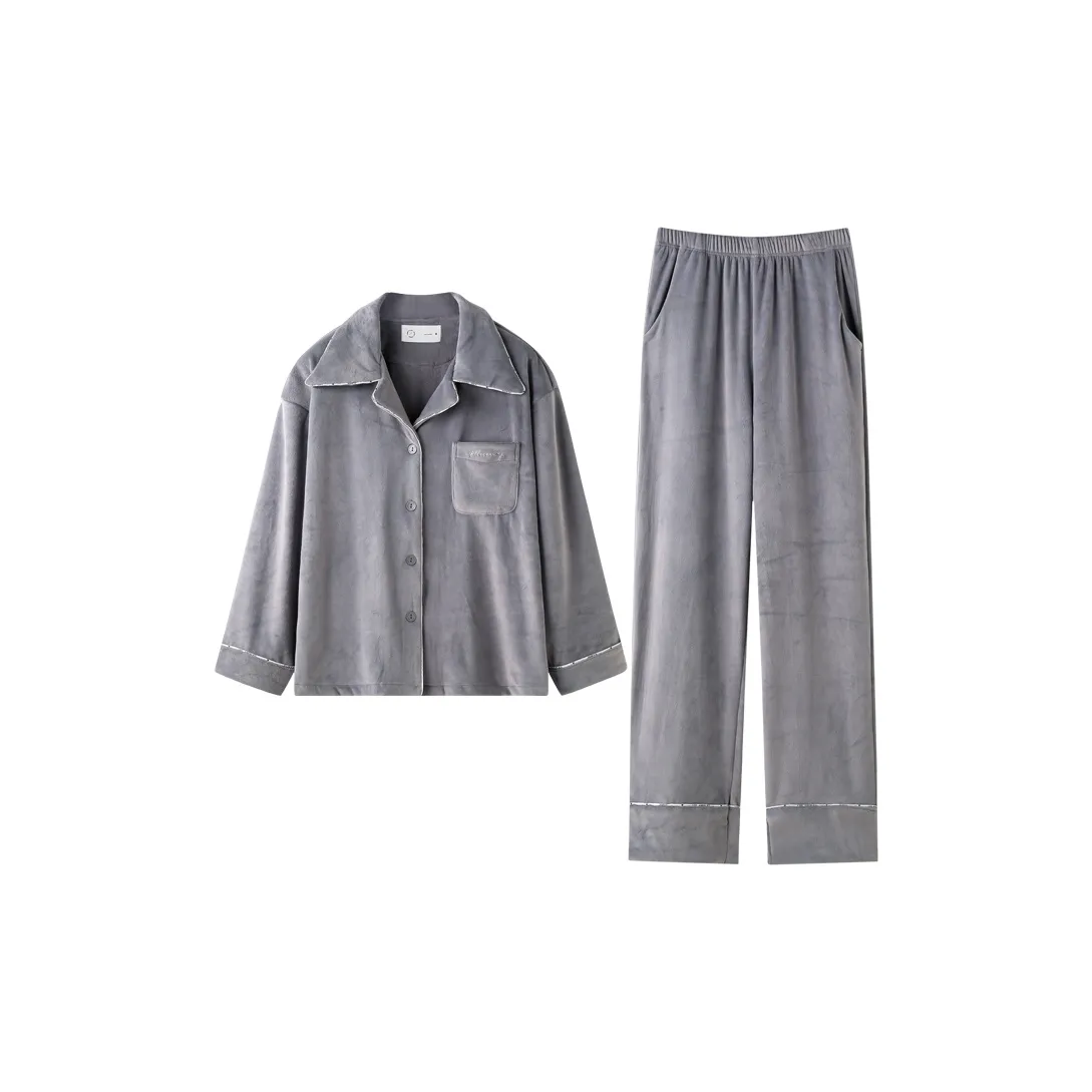Meonsill Pajama Set Women's Gray Blue