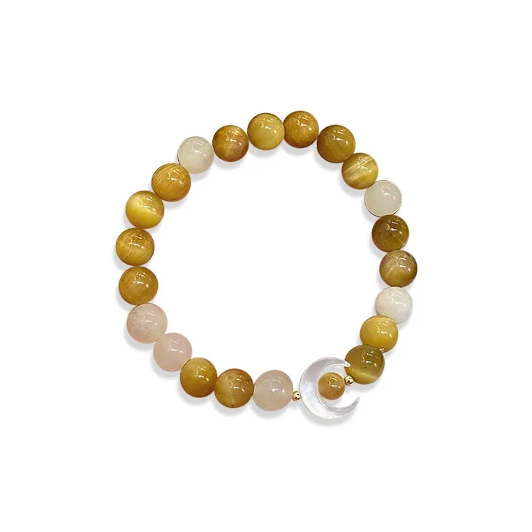 WANLIACC Браслет с тигровым глазом и лунным камнем женский