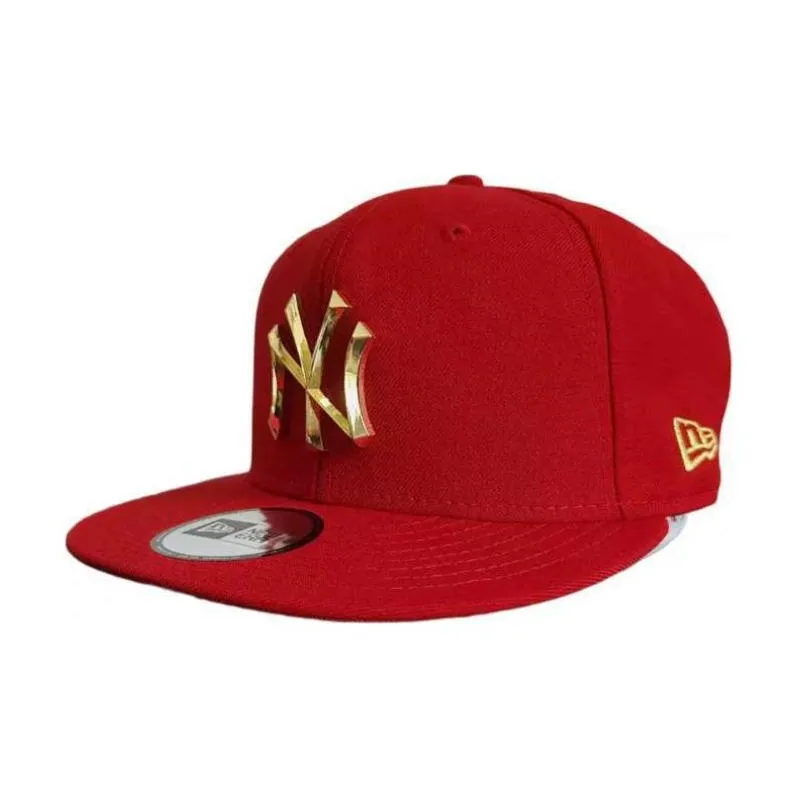 New Era Хлопок Металлические кепки унисекс красный