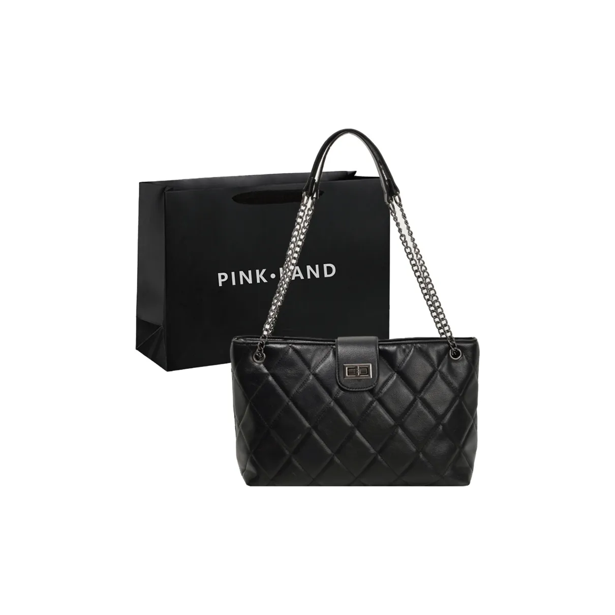 PINK·LAND ПУ (полиуретан) Сумка-тоут Сумка через плечо Стандартная Женская Черная Белая Экрю