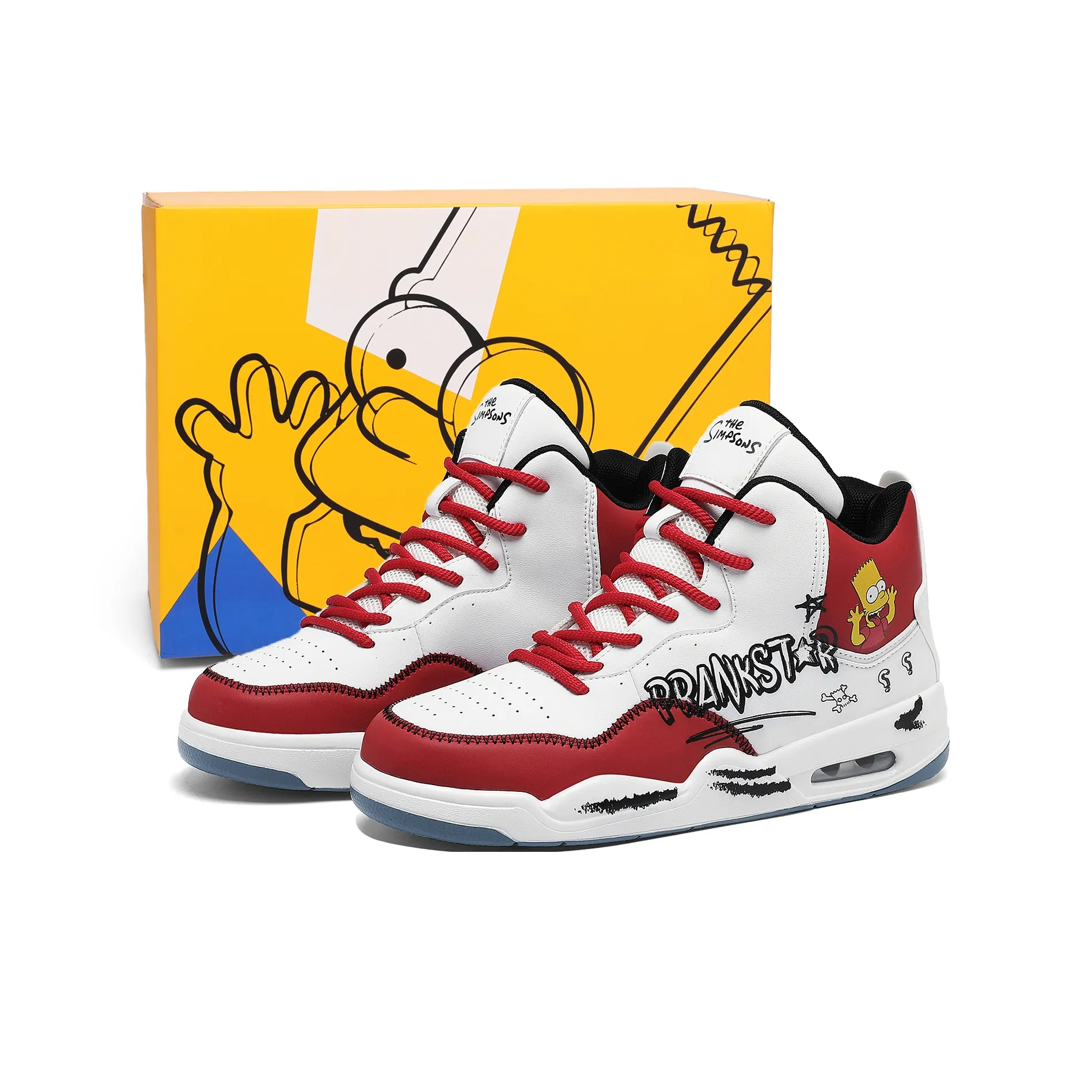 The Simpsons Skateboard heel Shoes Unisex High Top Red/Black