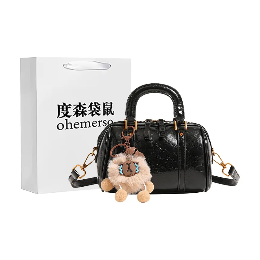 Dusen Kangaroo ПУ (полиуретан) Одно плечо Сумка Стандартная Женская Черный Красный Кофейный