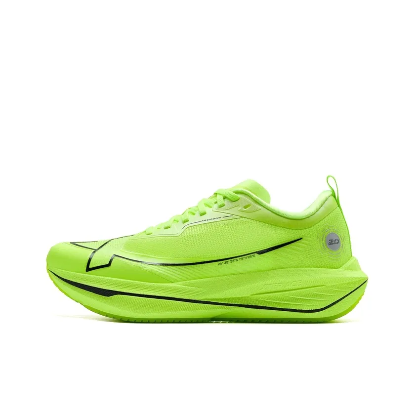XTEP One piece Molded 2nd Generation Running Shoes Men's Low Top Fluorescent Lime Green/Black