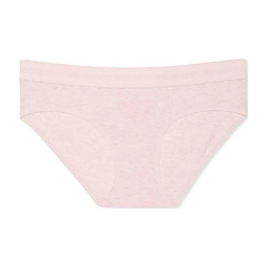 Victoria's Secret Хлопок Логотип Хлопок Hiphugger Panty Heather Pink Petal Tanga Женские 1 упаковка Розовый