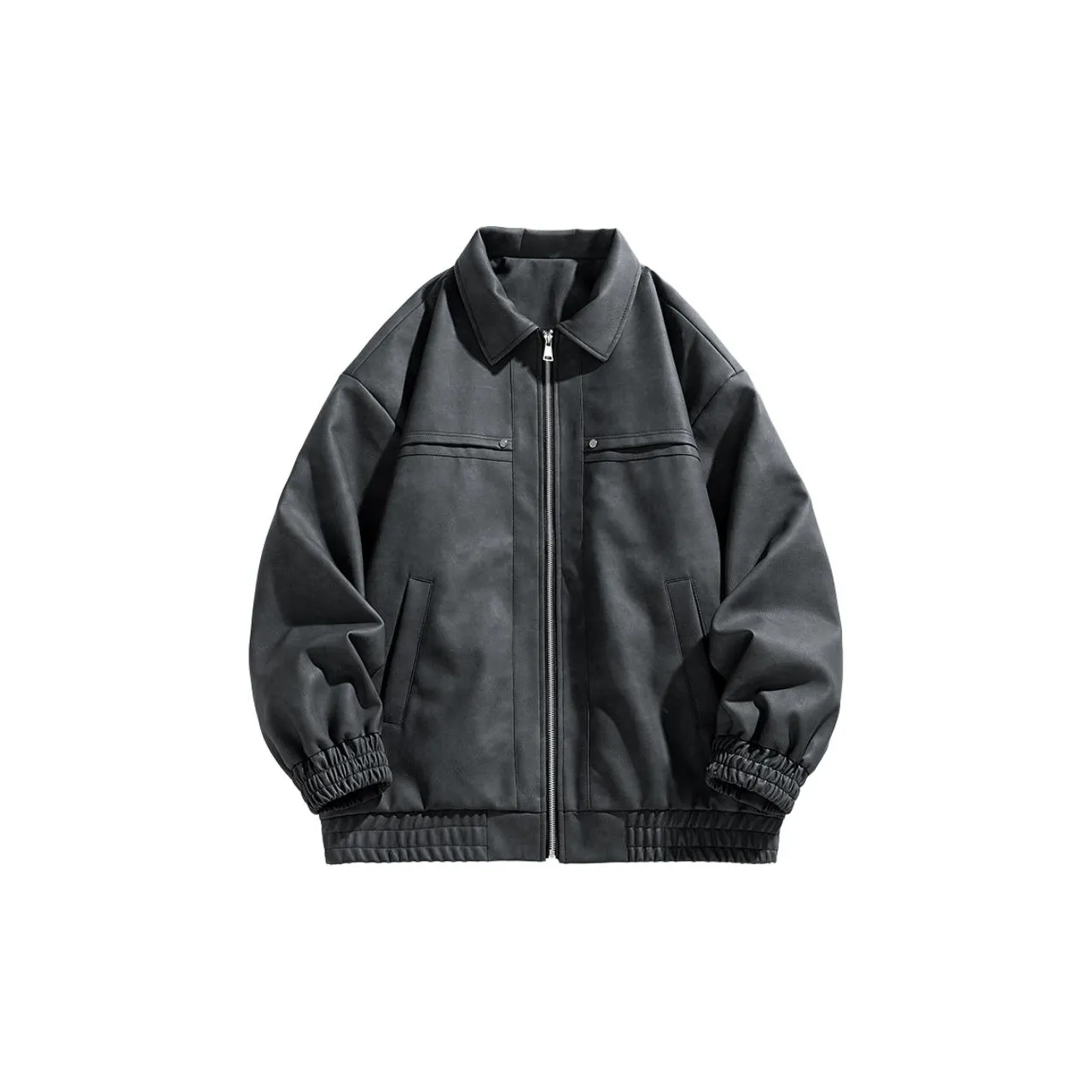 Hooded puffer jacket Side pockets Straight cut Warm fabric High-neck Zipped collar Zipper fastening