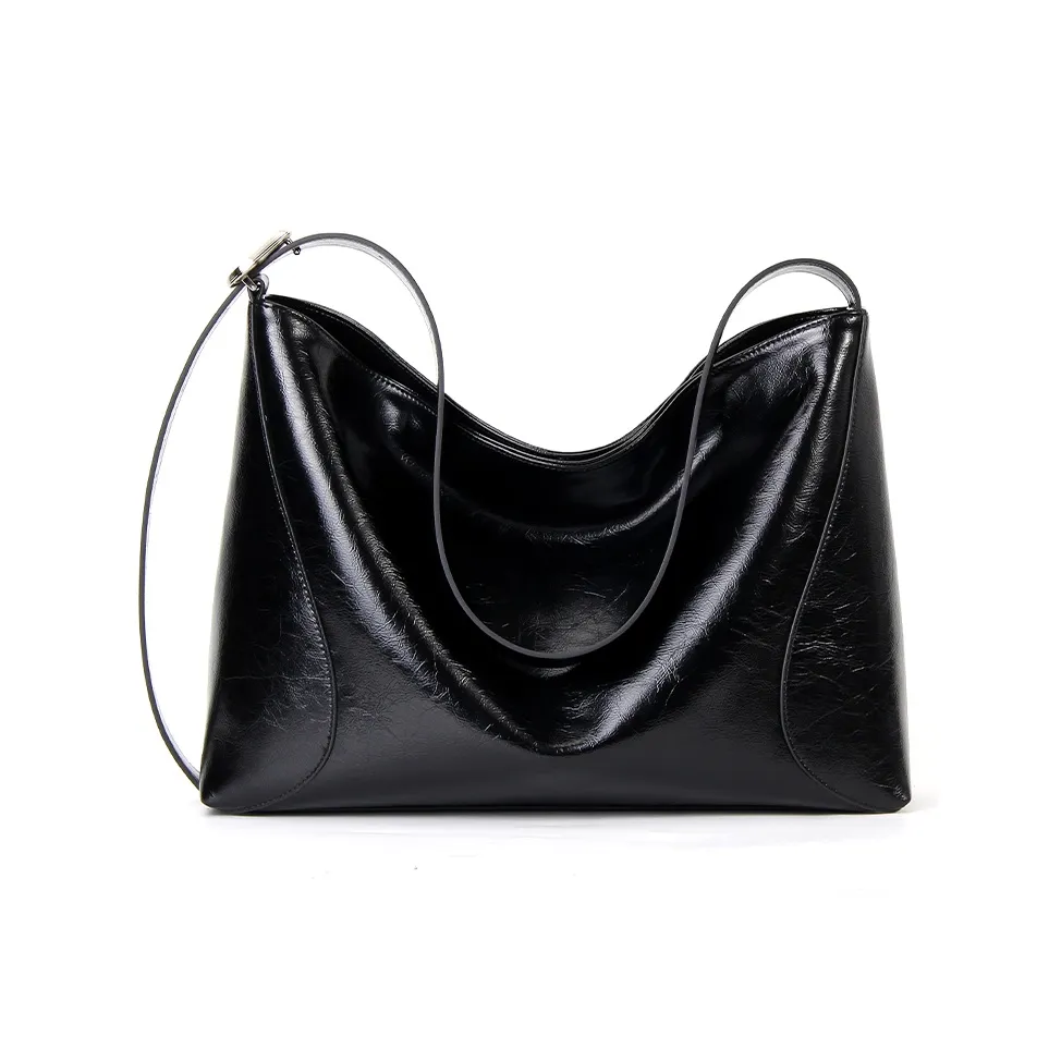 YOCAMU Genuine Leather Tote Bag Shopping Bag Shoulder Bag Crossbody Bag Large Size Unisex Multicolor