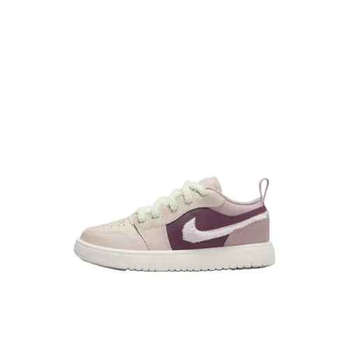 Jordan Air Jordan 1 Детская повседневная обувь Низкий Топ Розовый/Умбра/Бежевый Kids