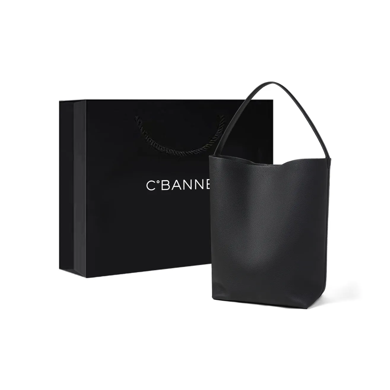 C°BANNER Cow Leather With Synthetic Leather Bucket Bag Regular Women's Black
