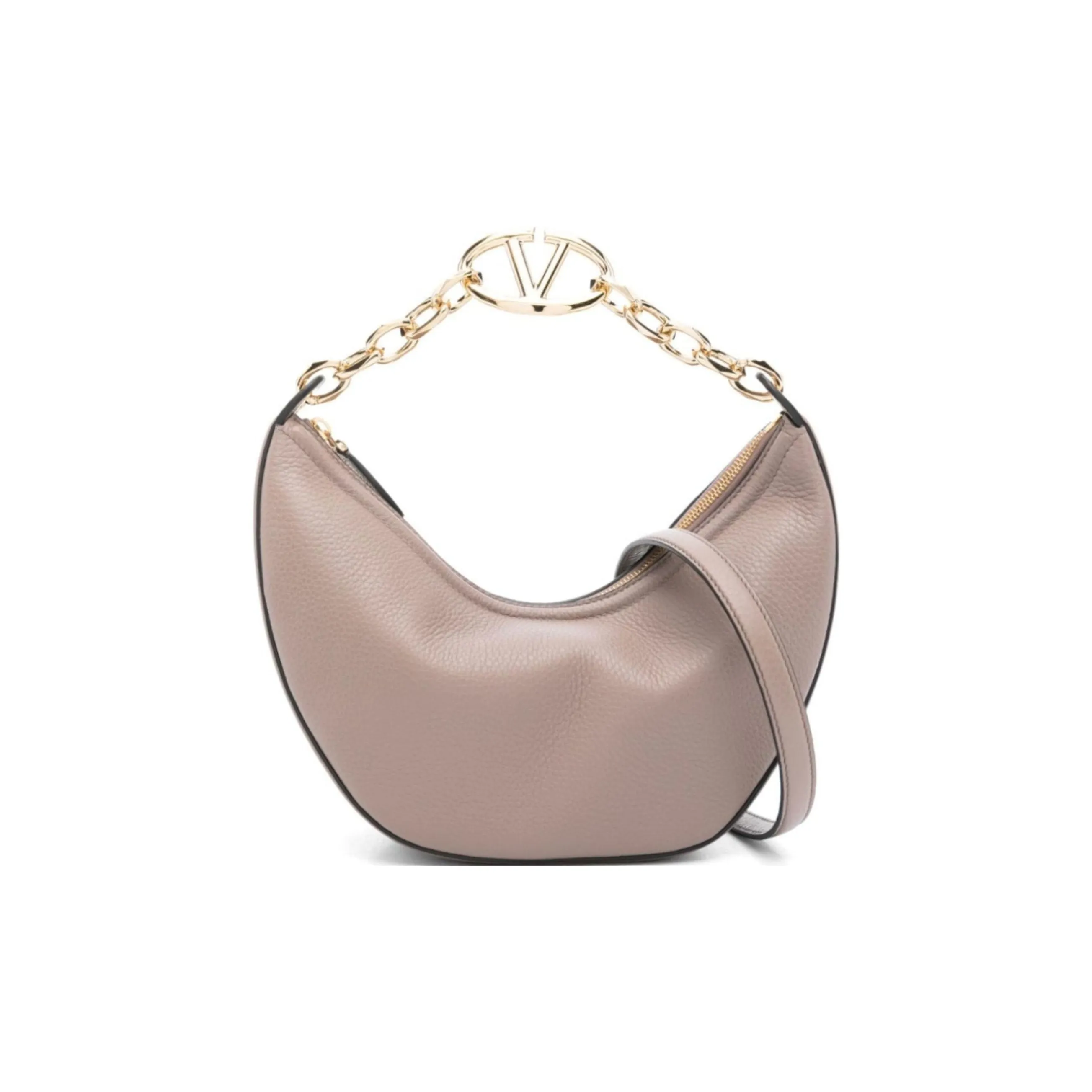 Valentino GARAVANIRockstud Calfskin Handbag, Shoulder Bag, Crossbody Bag Small Women's Taupe