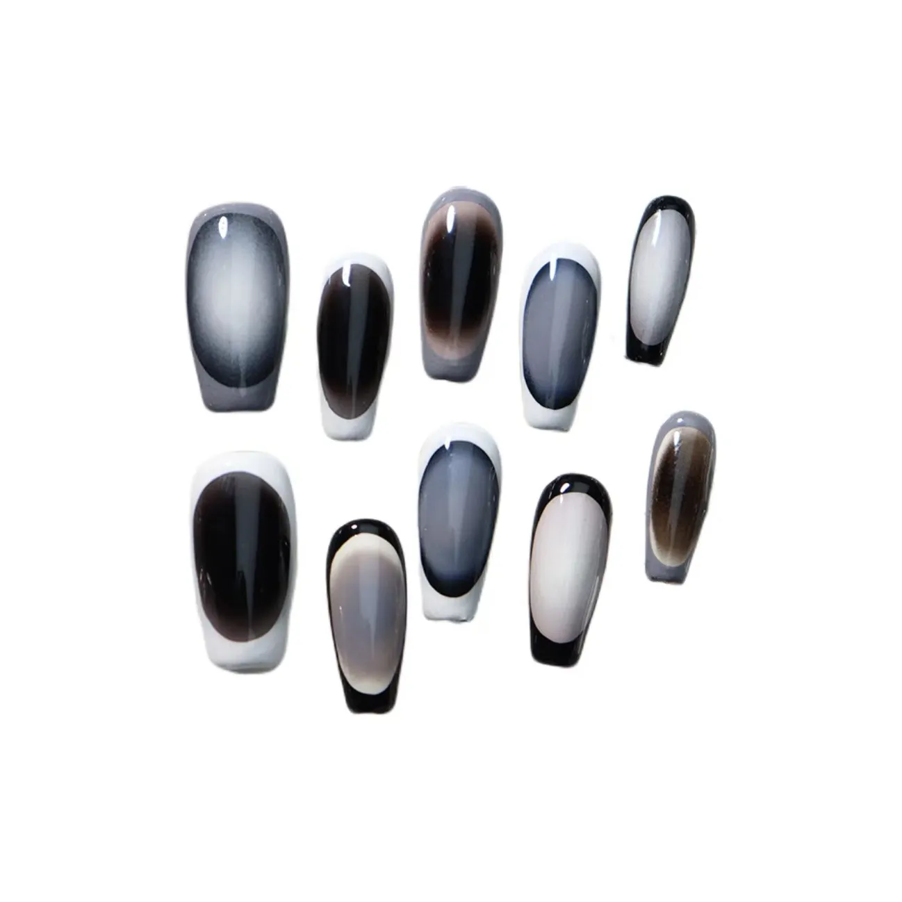 XIBI Пистолет для распыления Черный Белый Серый False Nail Короткий LADDER Французский 14 мм