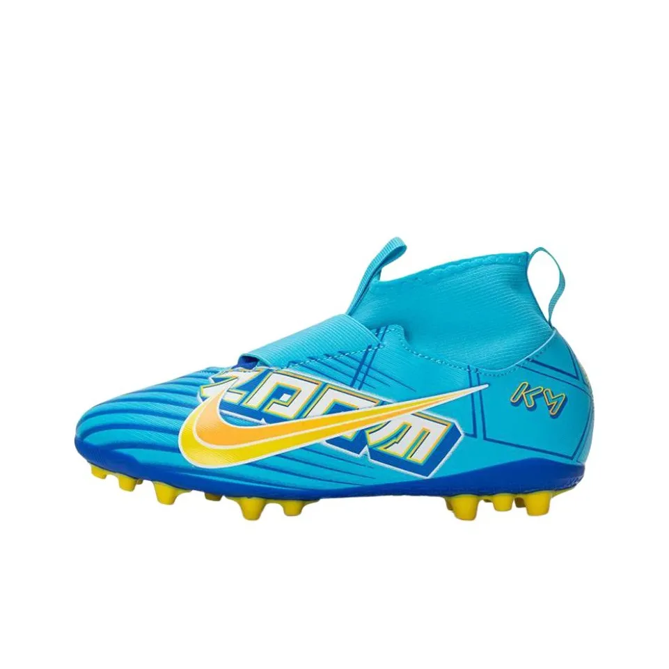 Nike Zoom Mercurial Superfly 9 ACADEMY KMAG Силикон Шипы Амортизация Износостойкий Низкий Топ Детская Футбольная Обувь Синий