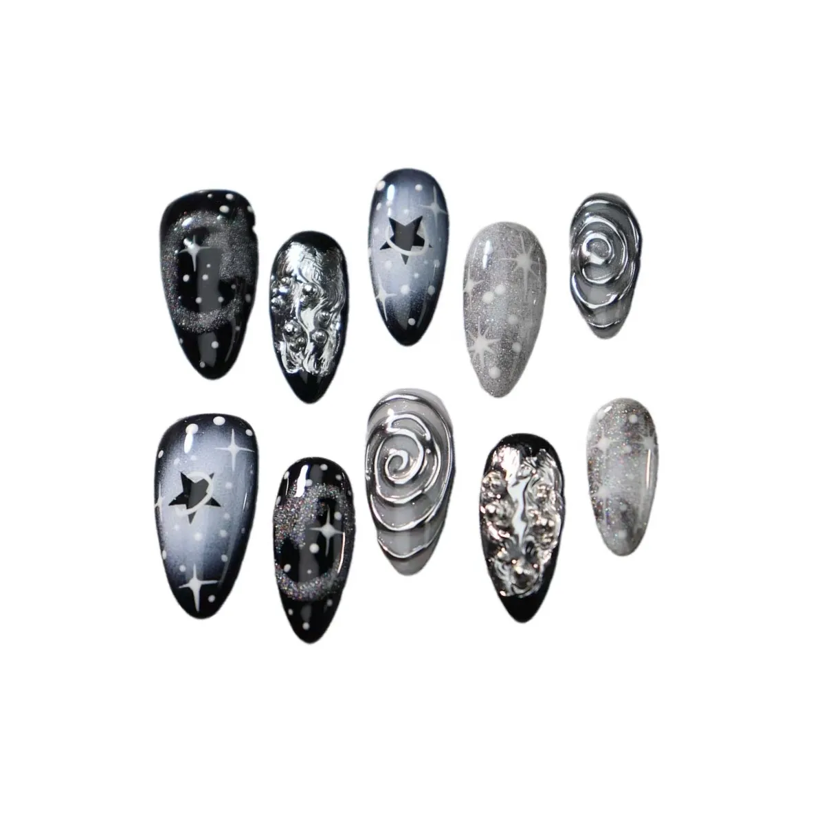 XIBI Зимний Готический Звезды Ребристый LED Лак для ногтей Ослепительный цвет Песчаниковый Красота Украшение Панк