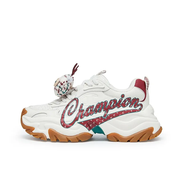 Champion Low Top Crew Sweatshirts Women's Milk White Team Red