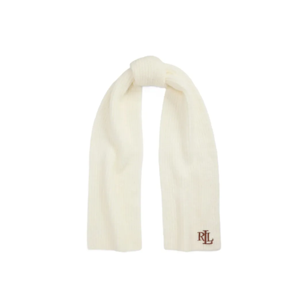 LAUREN RALPH LAUREN Acrylic, Wool, Nylon, Elastane Knit Scarves Women's White