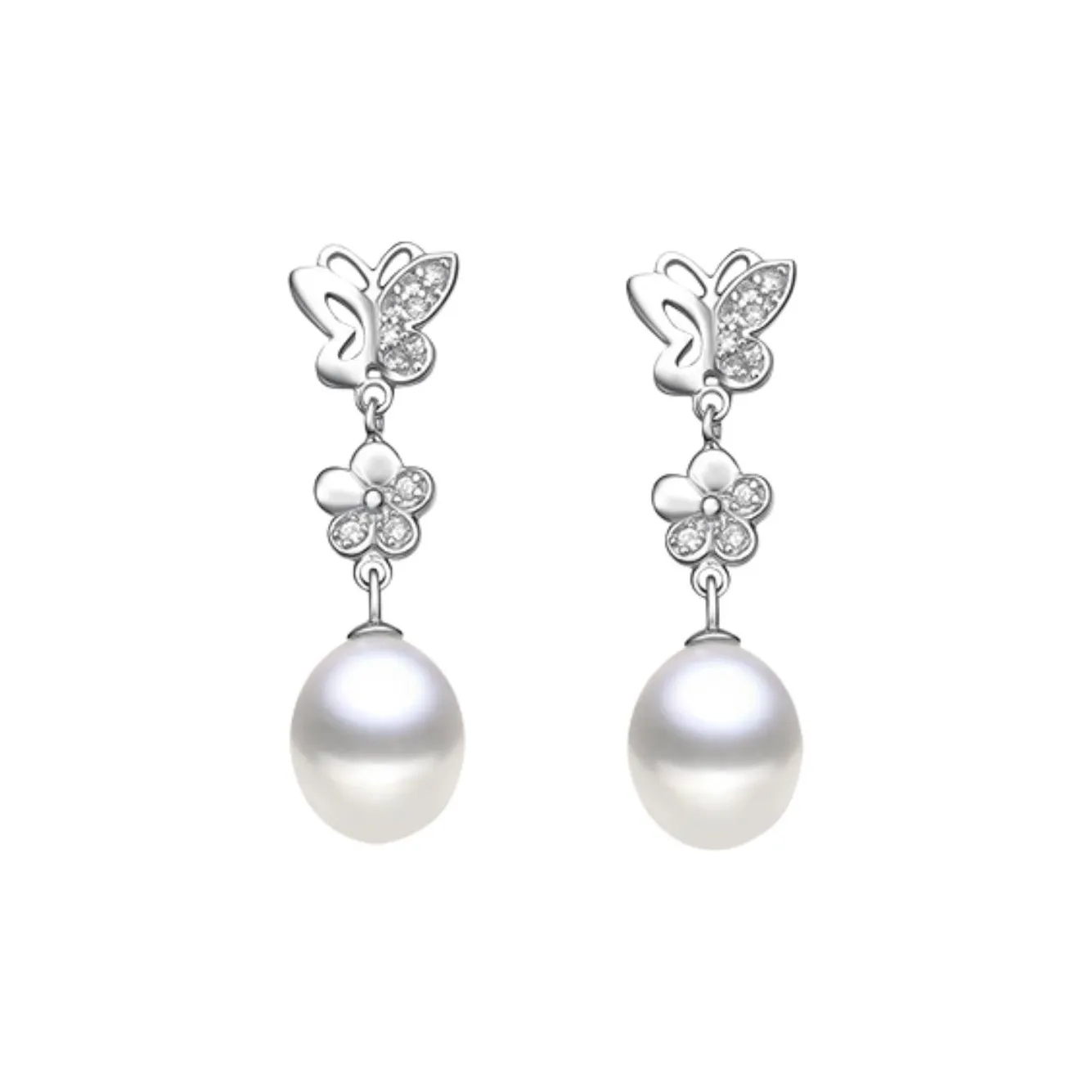 KING SIZE JEWELRY Freshwater Pearl Earrings Women's White