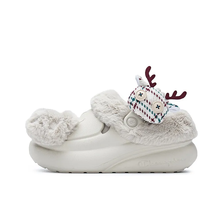 Champion Домашние тапочки Женские Пемзовый серый Молочный белый