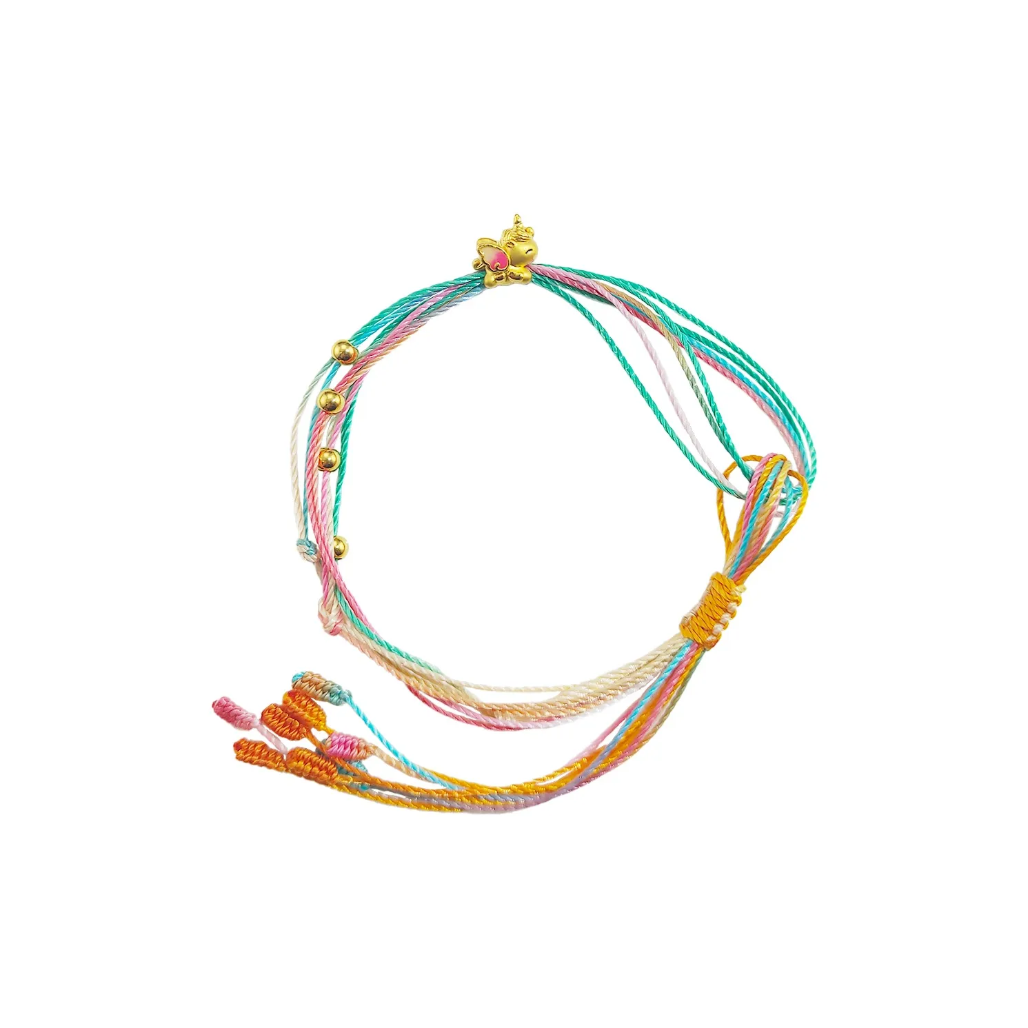 WANBAOYUANZHUBAO Rainbow, Unicorn, Refined Luxury Elegant Premium Feel 999 Solid Gold Fixed Price Gold Bracelet Women's