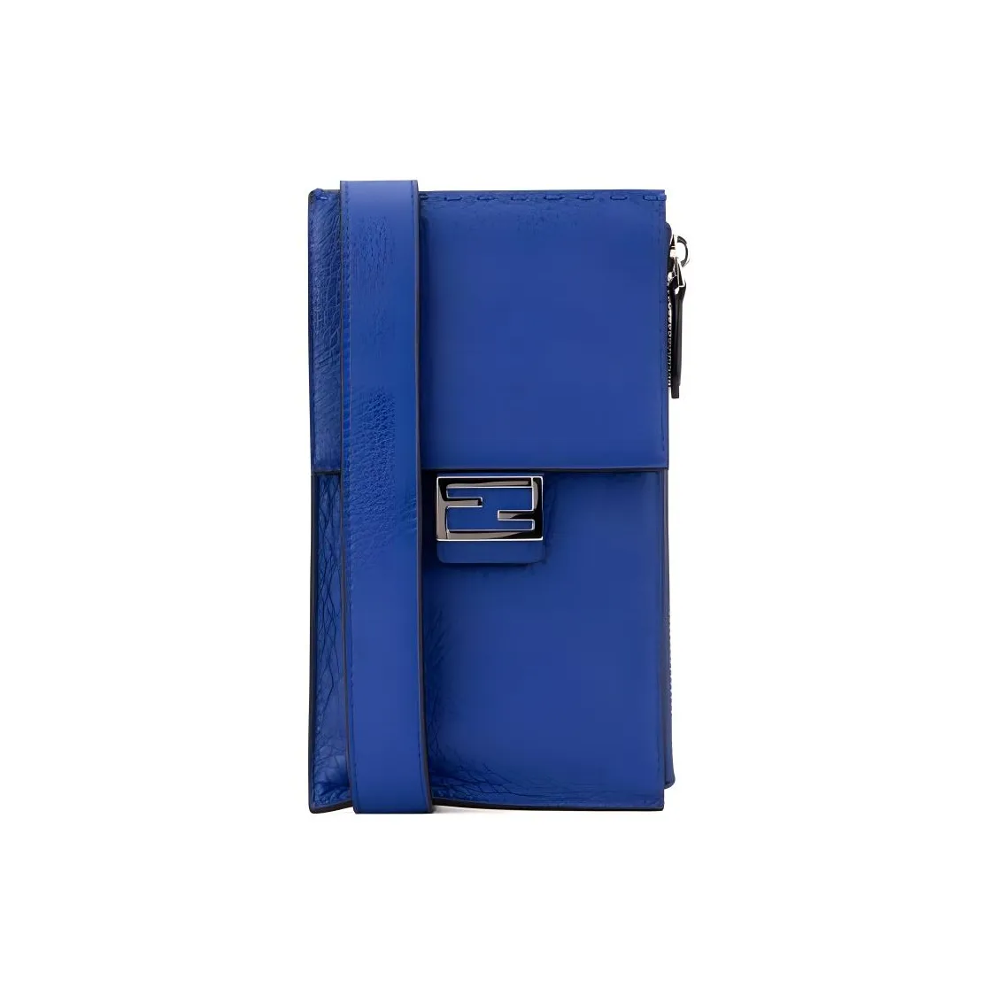 FENDI Baguette Leather Shoulder Bag Crossbody Bag Cell Phone Pouch Regular Men's Blue