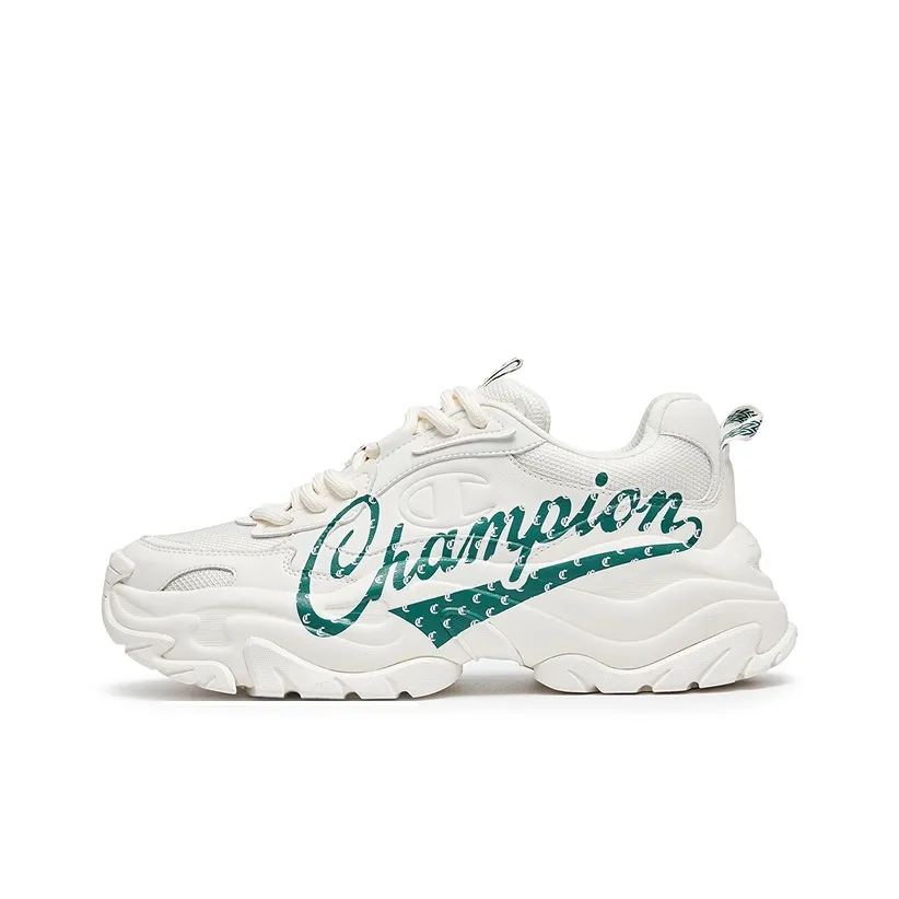 Champion Thousand Layer Обувь Низкий Топ Толстая Подошва Кроссовки Мужские Молочно-белый Винтажный Синий Зеленый