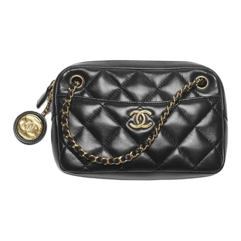 CHANEL Leather Shoulder Bag, Crossbody Bag Women's Black
