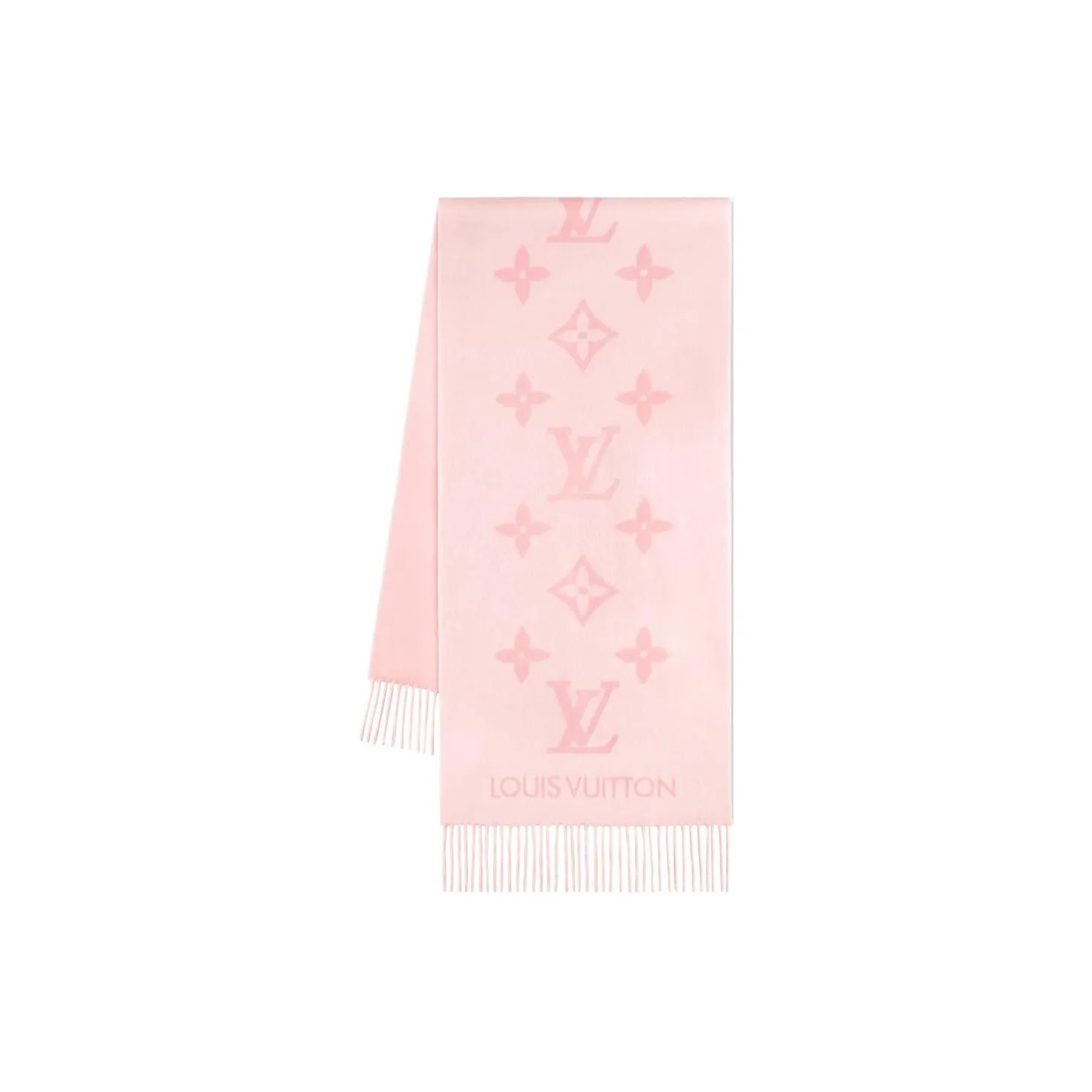 LOUIS VUITTON Cashmere Knit Scarves Women's Pink