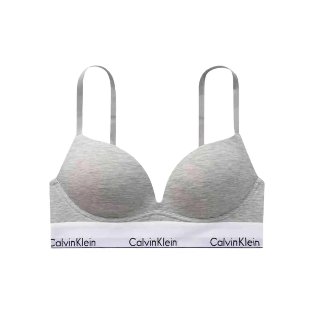 CALVIN KLEIN Modern Gravity Band Bra Women's Coconut Gray