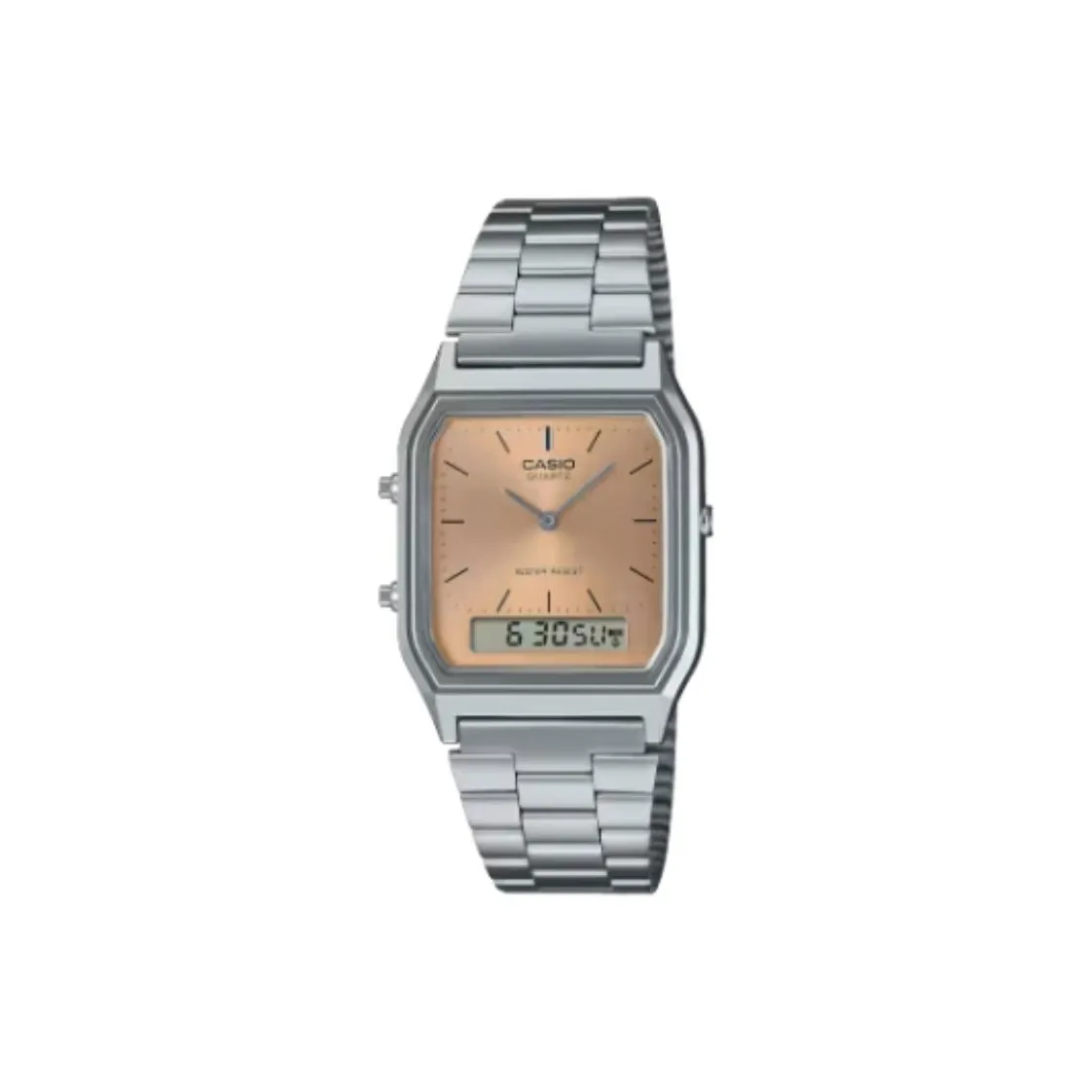 CASIO Кварцевый механизм ремешок из нержавеющей стали женские часы циферблат цвета кофе