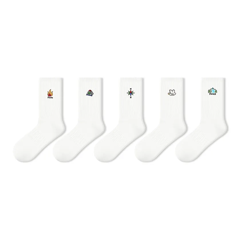 Primeet Mid Calf Socks Unisex 5 Pack