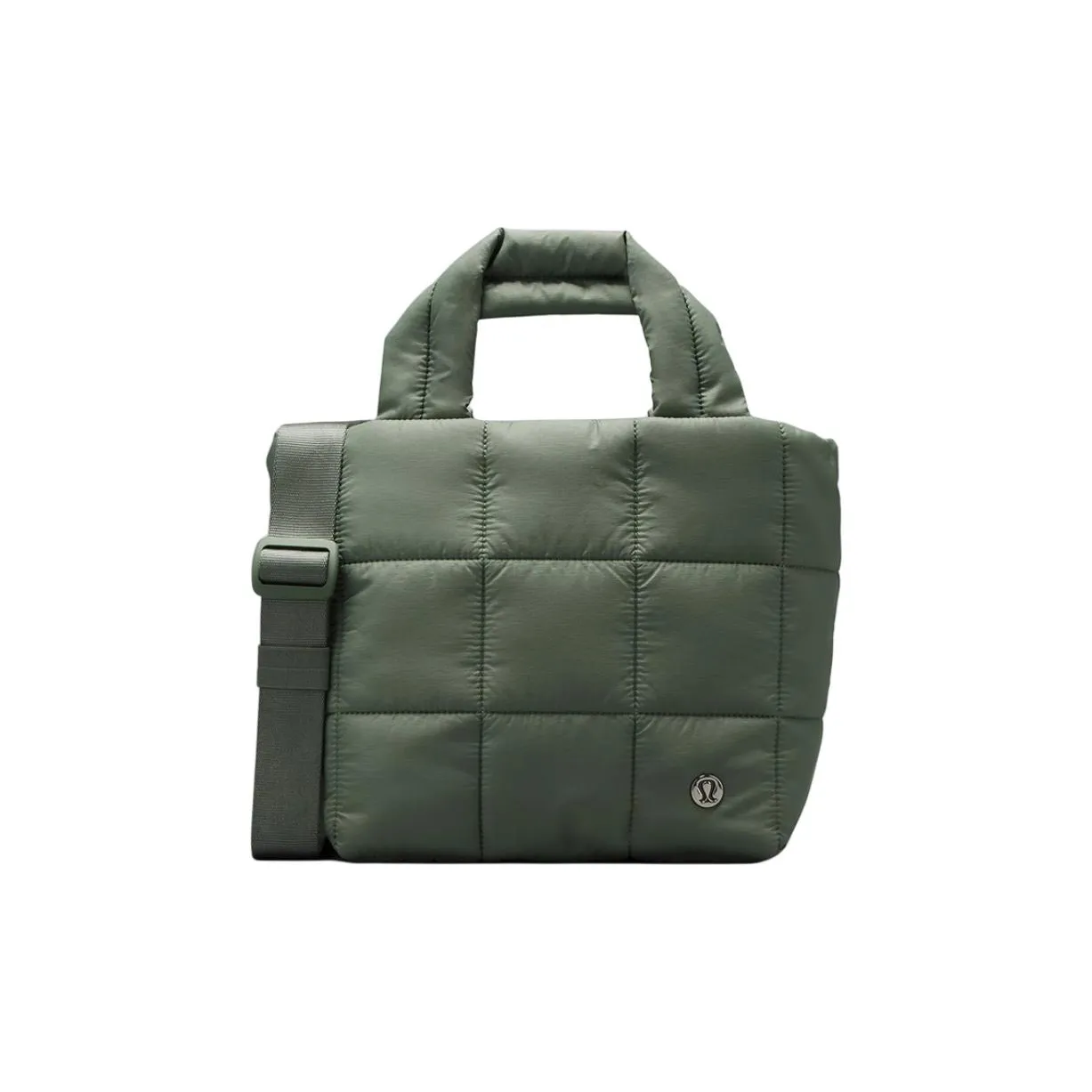 Lululemon Quilted Nylon Tote Bag Longchamp Bag Handbag Shoulder Bag Crossbody Bag Regular Unisex Gray Eucalyptus