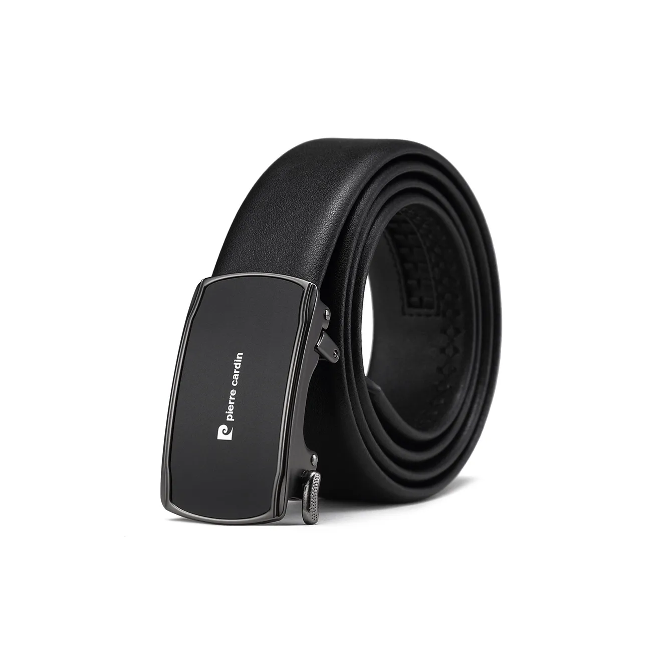 PIERRE CARDIN Top Grain Cow Leather Belt, Gift For Husband's Birthday, Style Men's Black 3.6cm