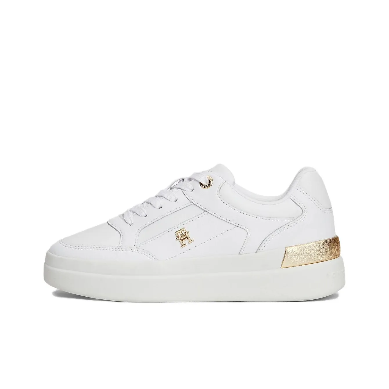 Tommy Hilfiger Trainers Low Top Skateboard Shoes Women's White Gold