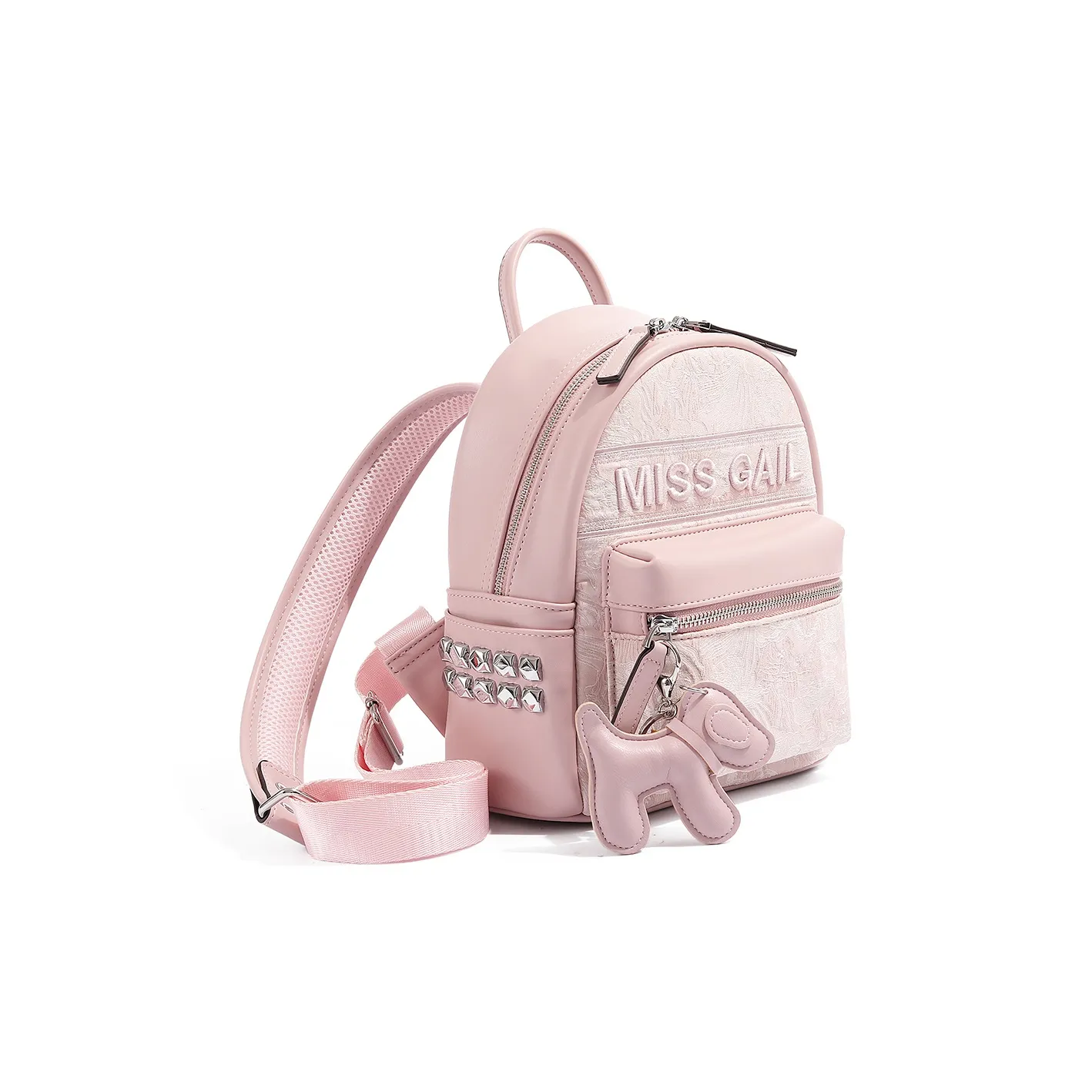 MISS GAIL Synthetic Leather Hand held Backpack Tubas Women's Pink/Gray