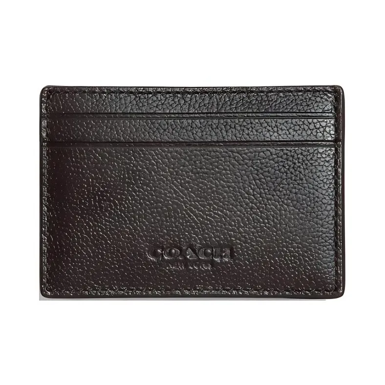 COACH Card Case Cow Leather Card Holder, Wallet Men's Black