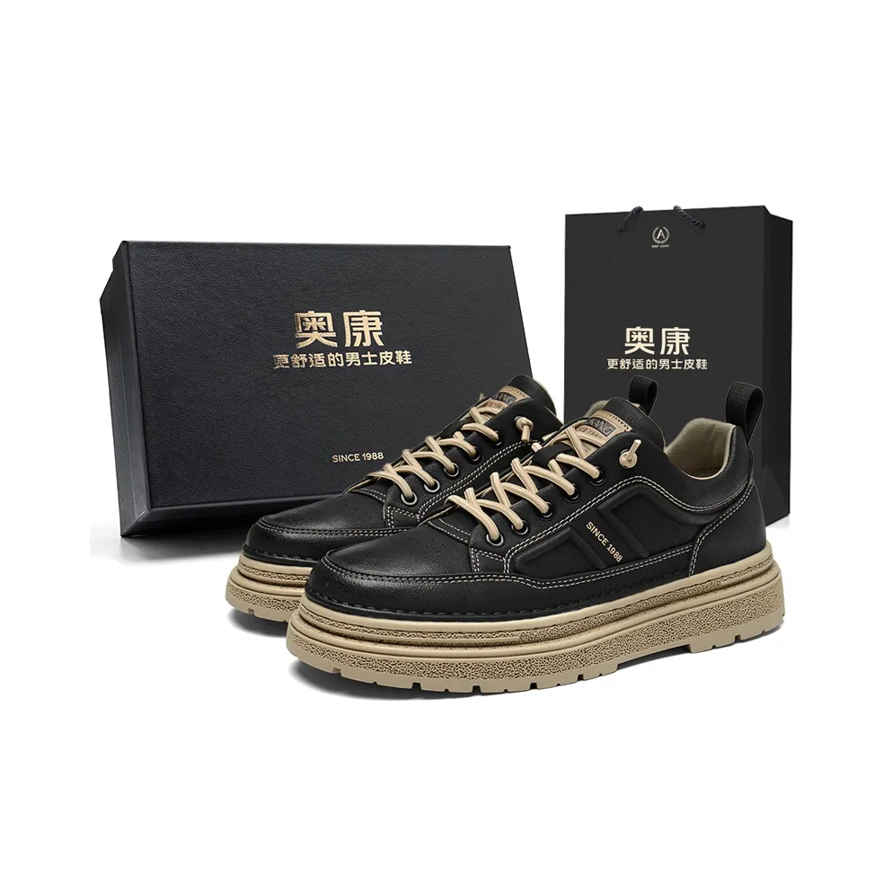 AOKANG AK DUNK Series Skateboard Shoes Men's Low top Black, Khaki