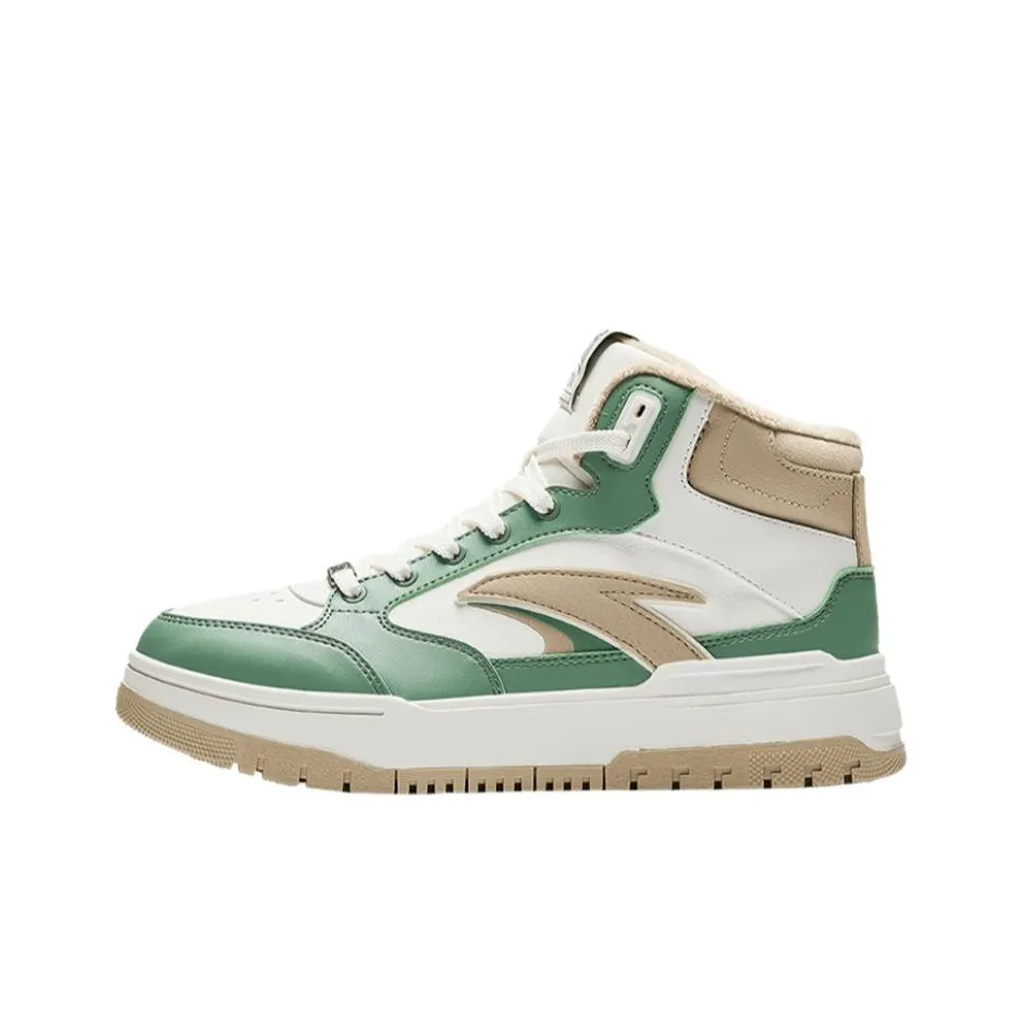 ANTA 982 Термостойкие противоскользящие высокие кроссовки для скейтбординга Женские Белый Бежевый Зеленый