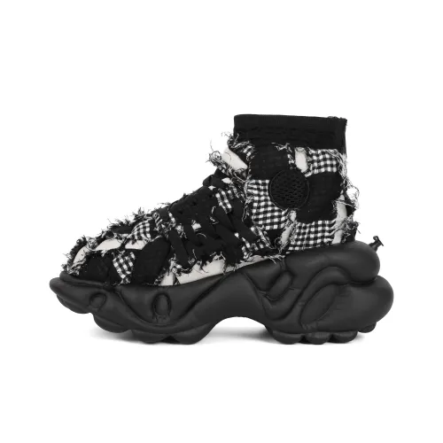 ZERO COSMOS Толстоподошвенные кроссовки High Top Черная Клетка Унисекс