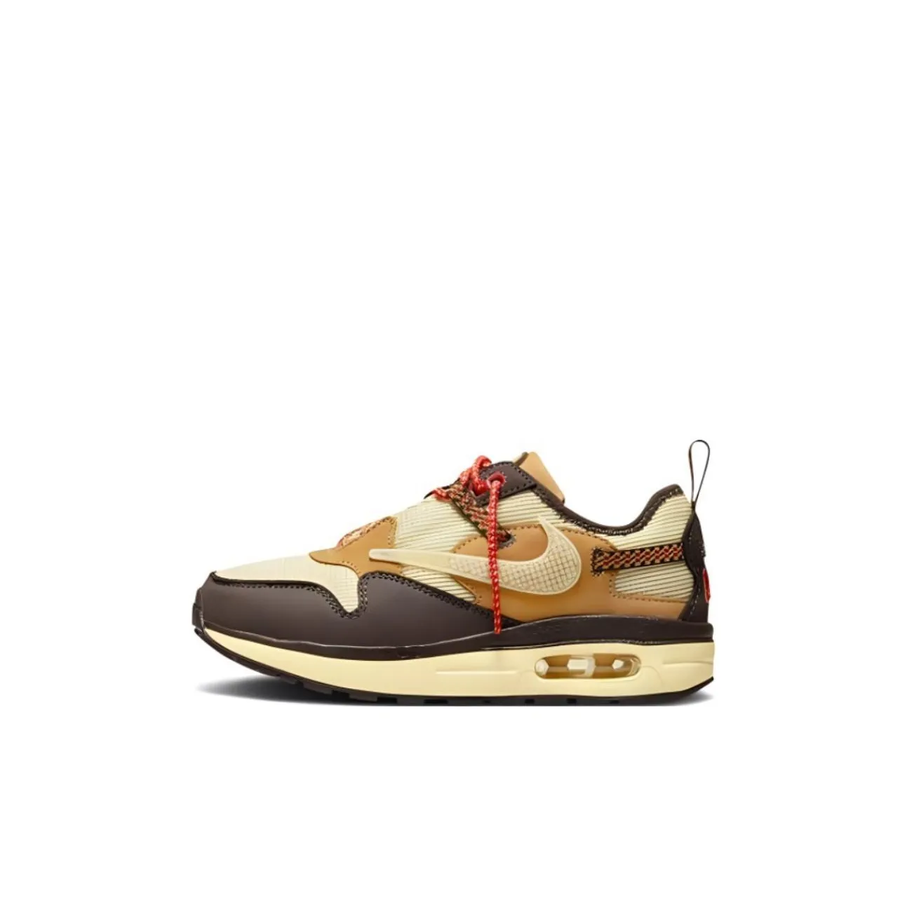 Travis Scott x Nike Air Max 1 'Барочный коричневый' Низкий топ KIDS Lifestyle Shoes Барочный коричневый Детские 3-7 лет